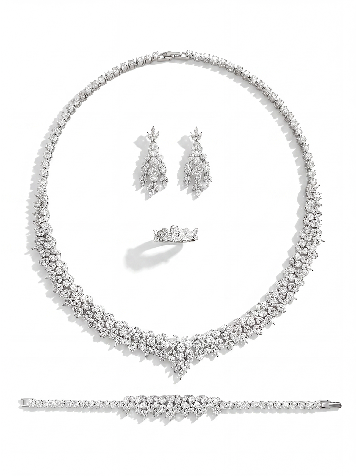 Marielle Necklace Bracelet Earrings Ring Set
