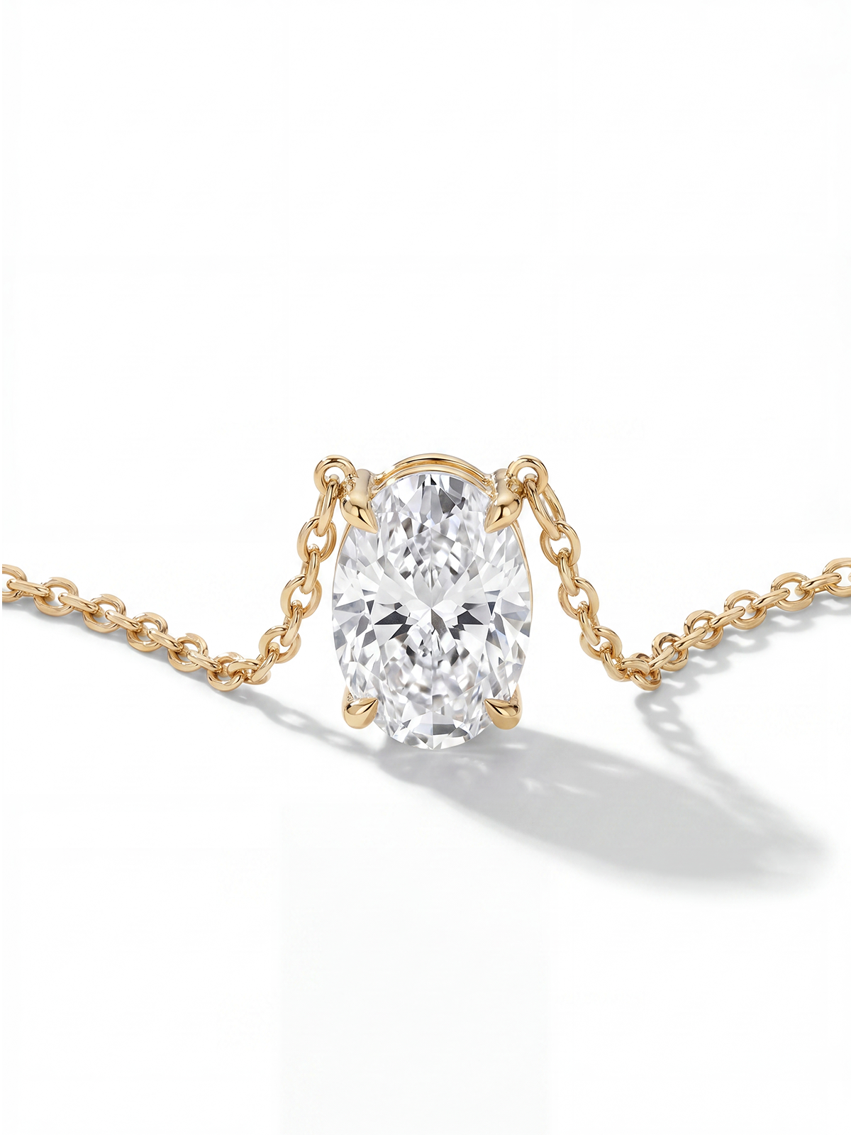 Oval Cut Solitaire Necklace