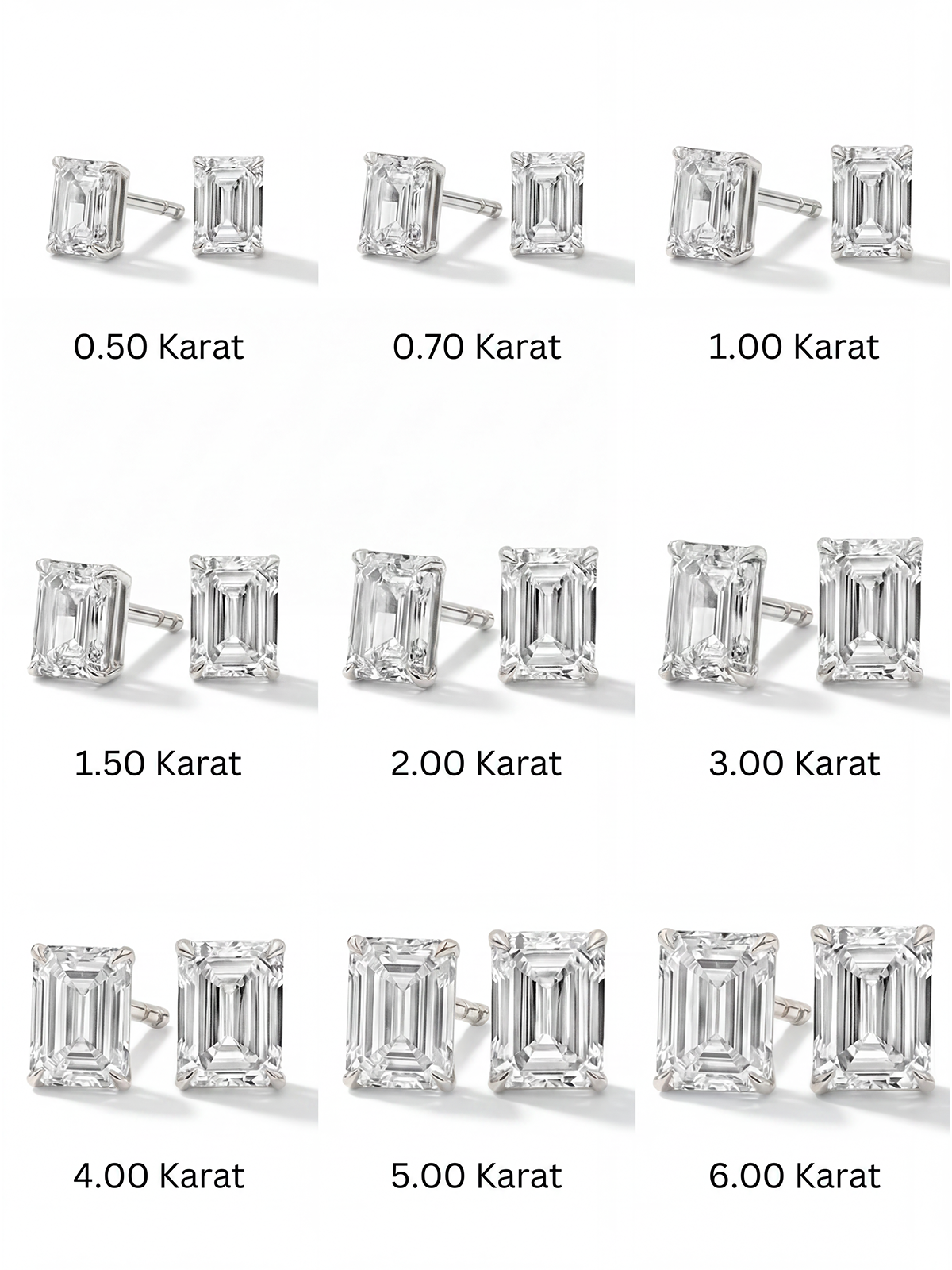 Emerald Cut Solitaire Earrings
