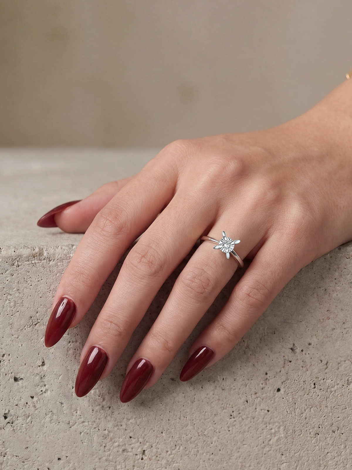 Badem Prong Solitaire Ring