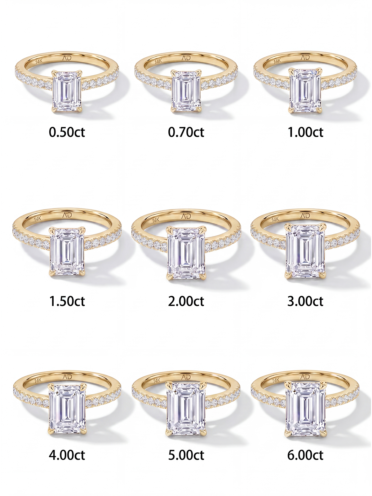 Emerald Cut Style Stone-Set Solitaire Ring