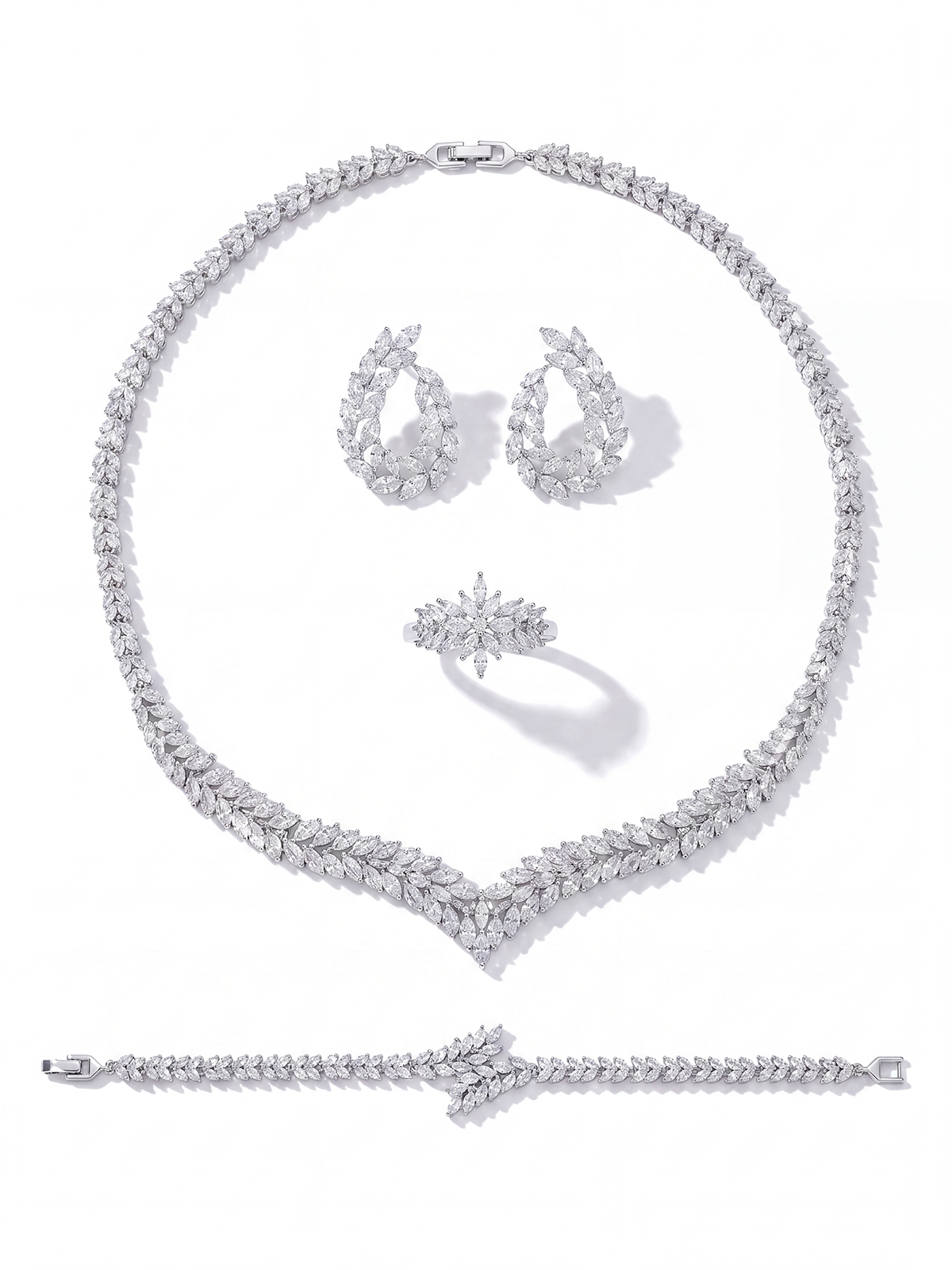 Elysia Necklace Bracelet Earrings Ring Set