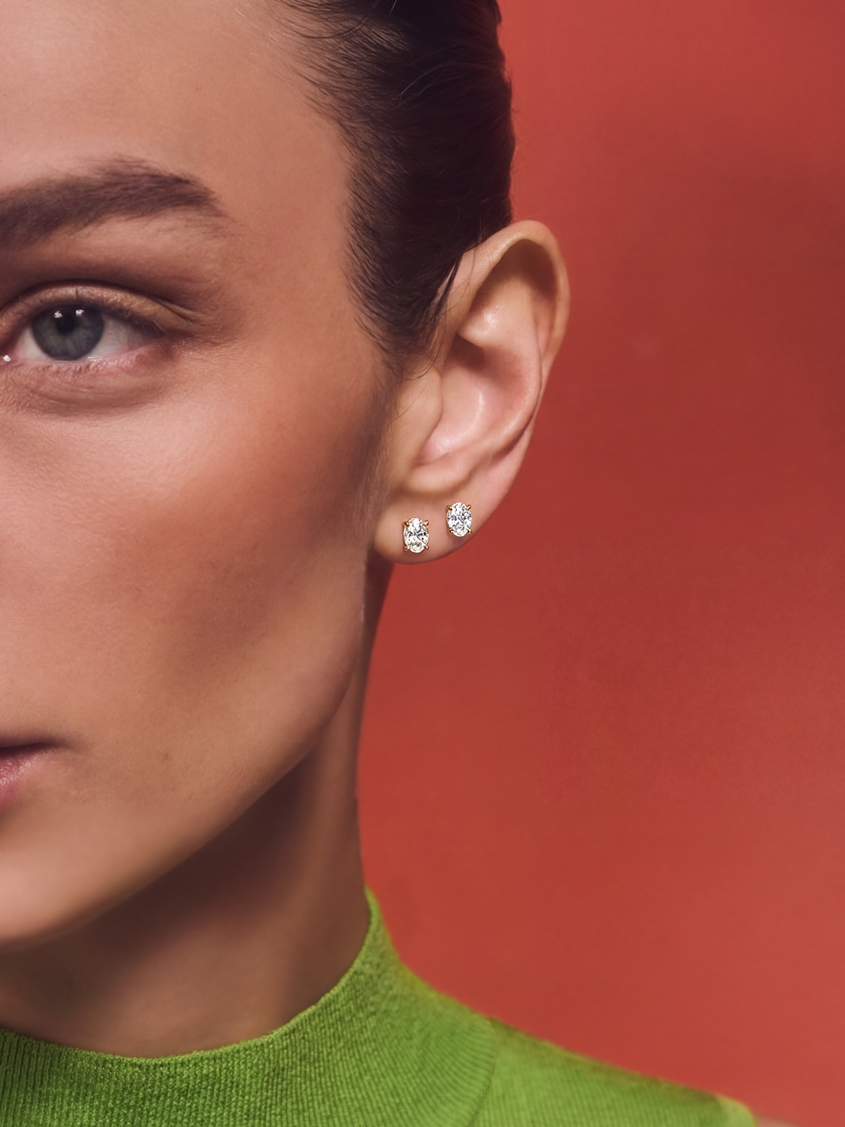 Oval Cut Solitaire Earrings
