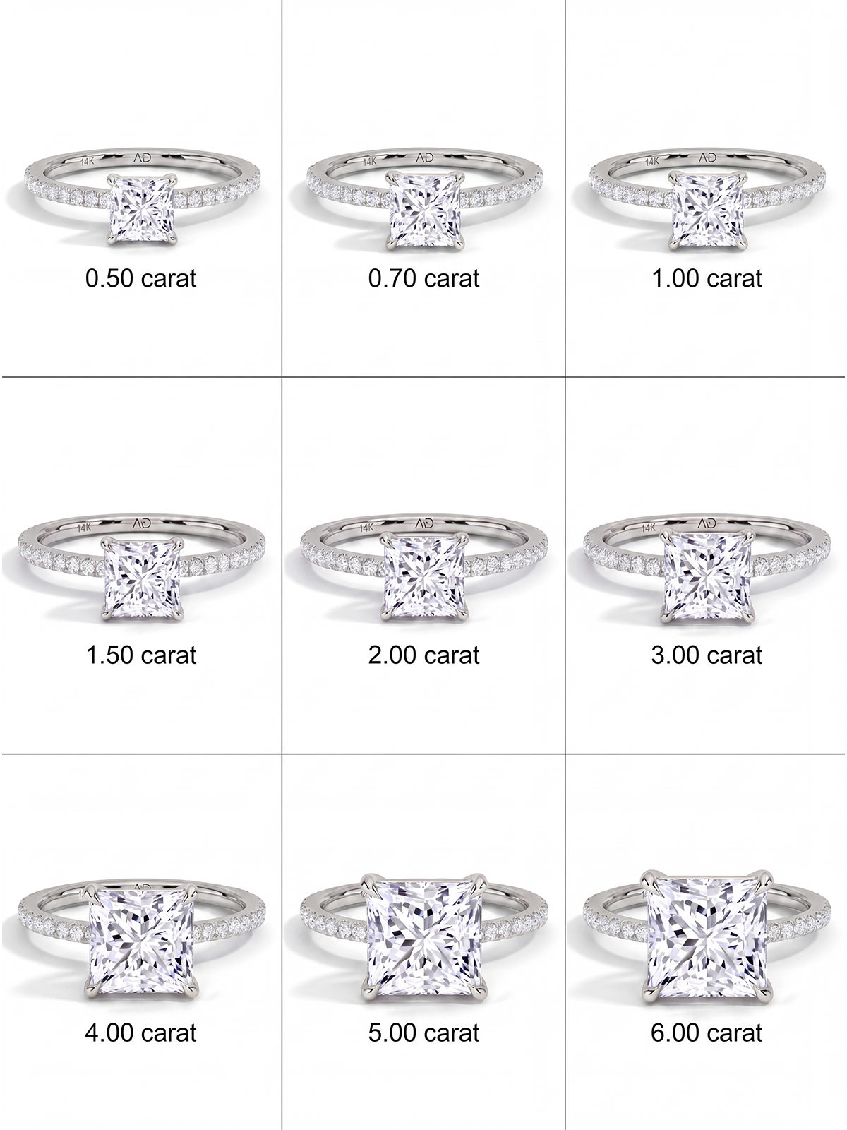 Princess Cut Style Stone-Set Solitaire Ring