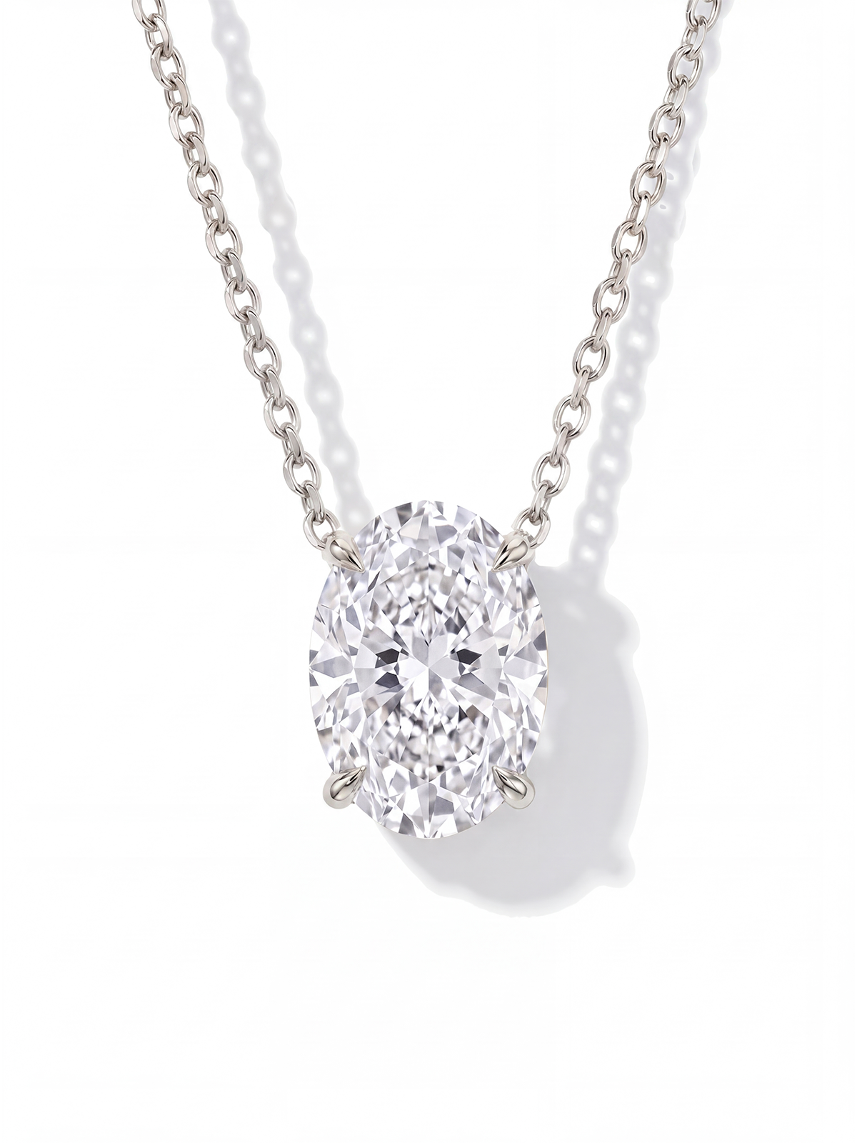 Oval Cut Solitaire Necklace