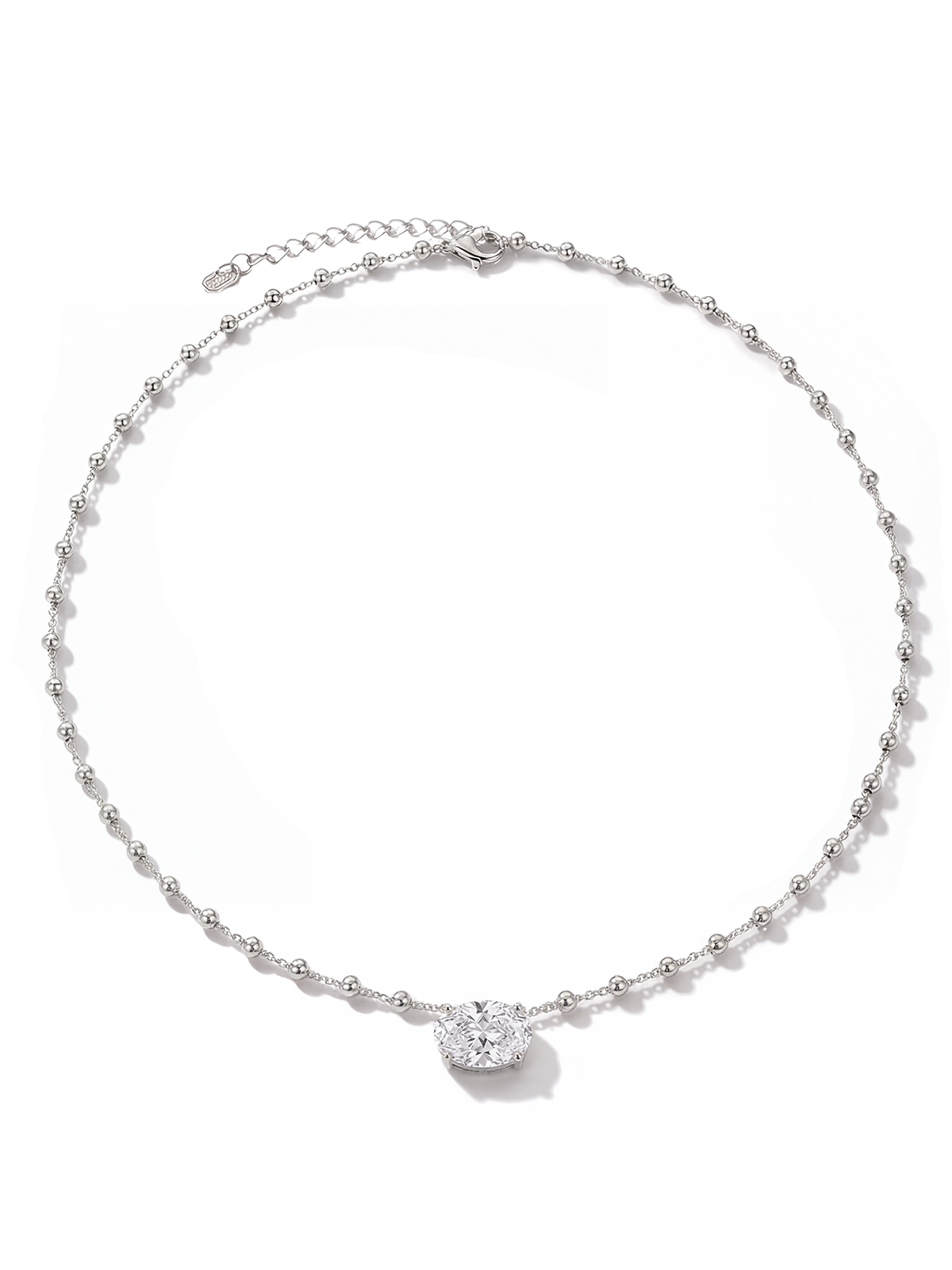 Oval Cut Solitaire Necklace