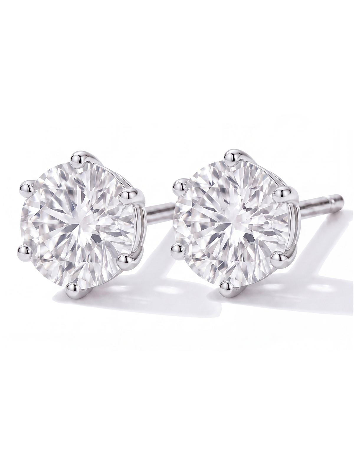 8MM | 6 Prong Solitaire Earrings