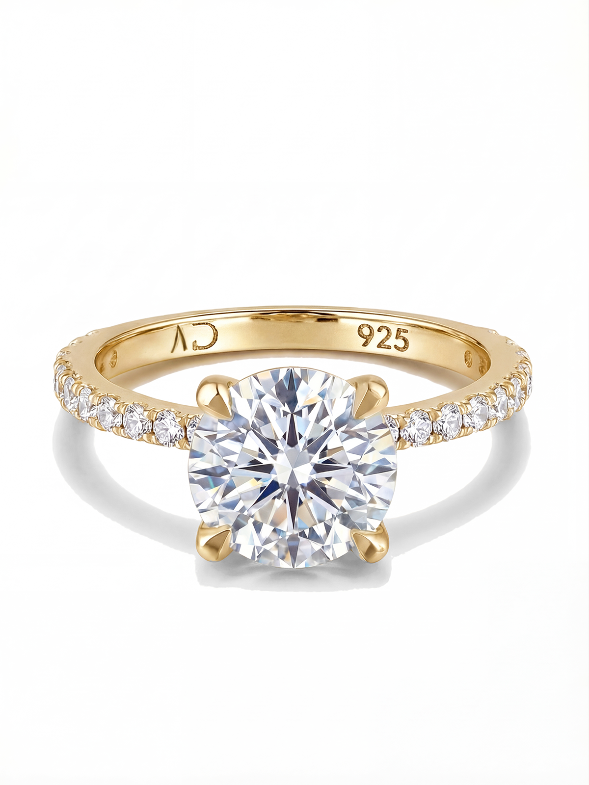 3.0CT | 4 Prong Setting Stone-Set Solitaire Ring