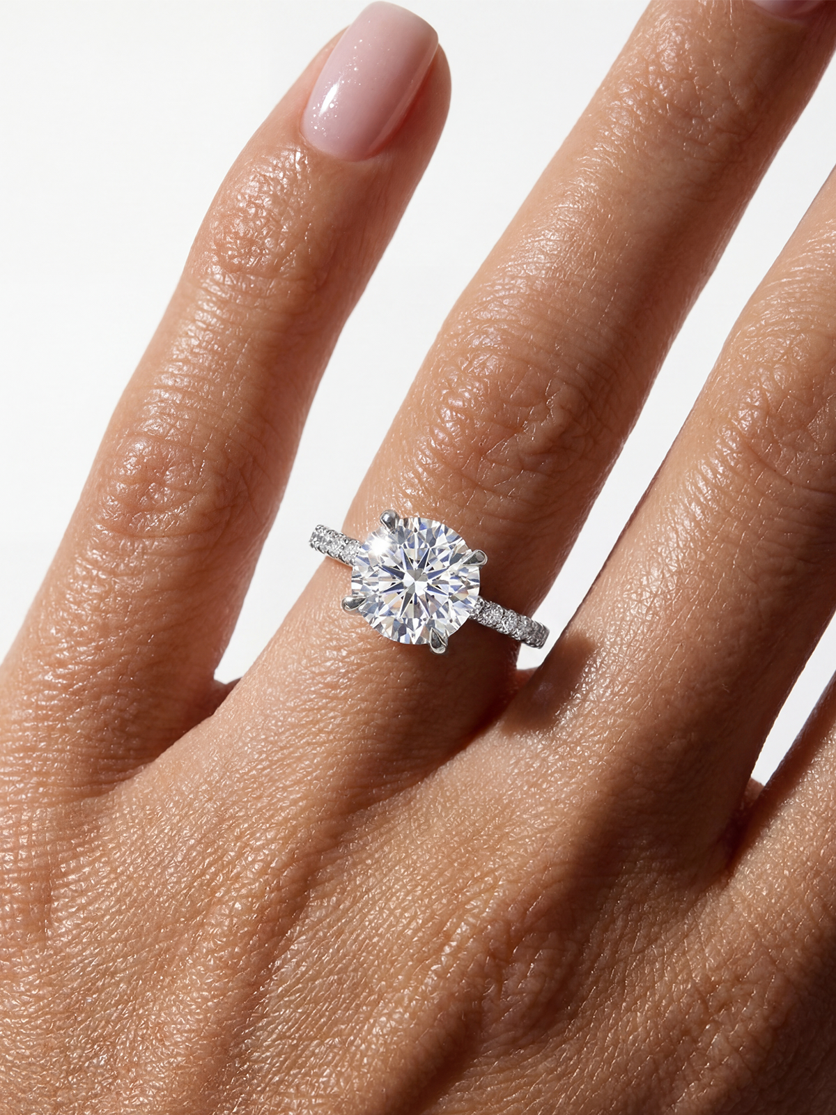 3.0CT | 4 Prong Setting Stone-Set Solitaire Ring