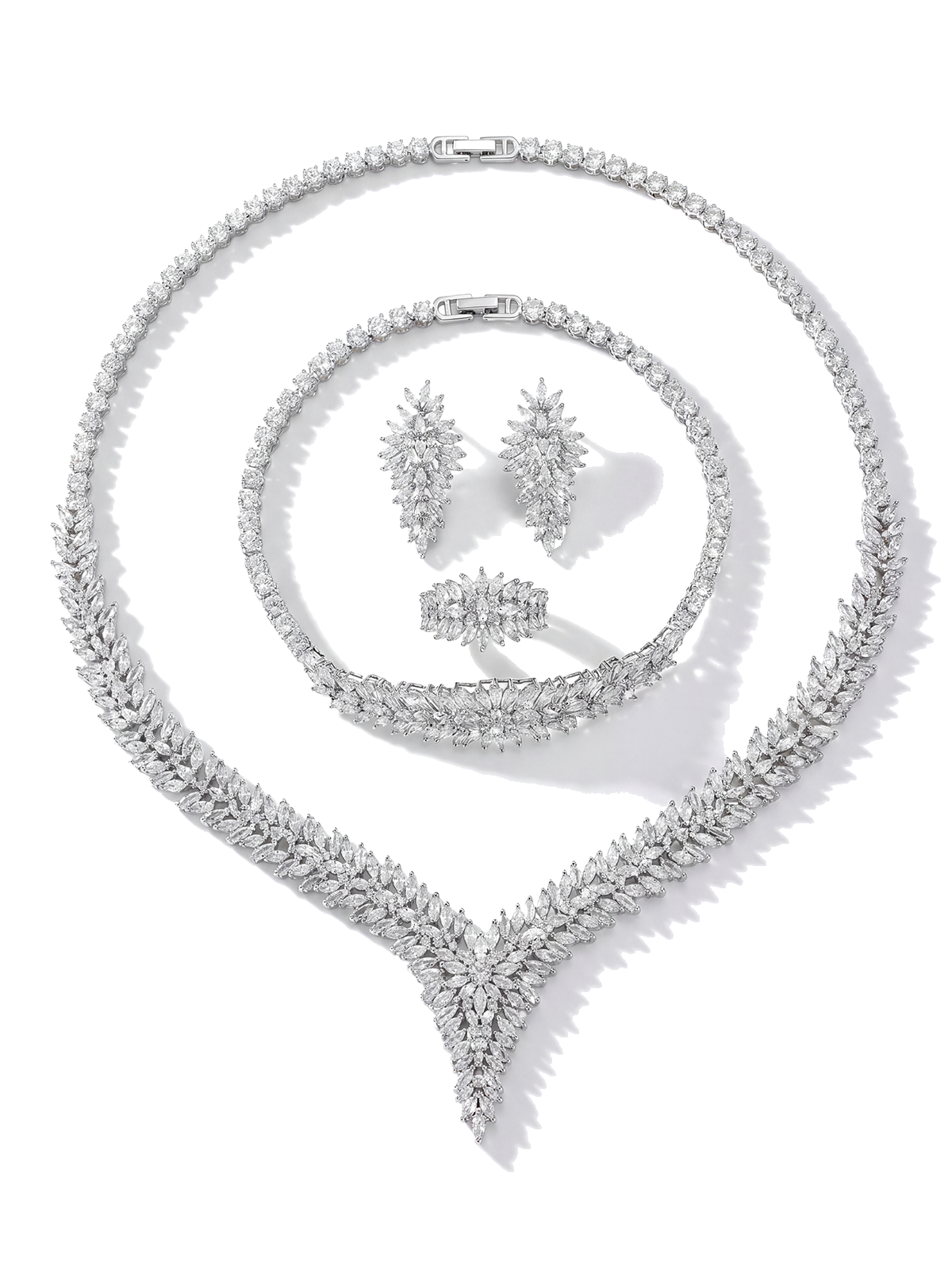 Arabella Necklace Bracelet Earrings Ring Set