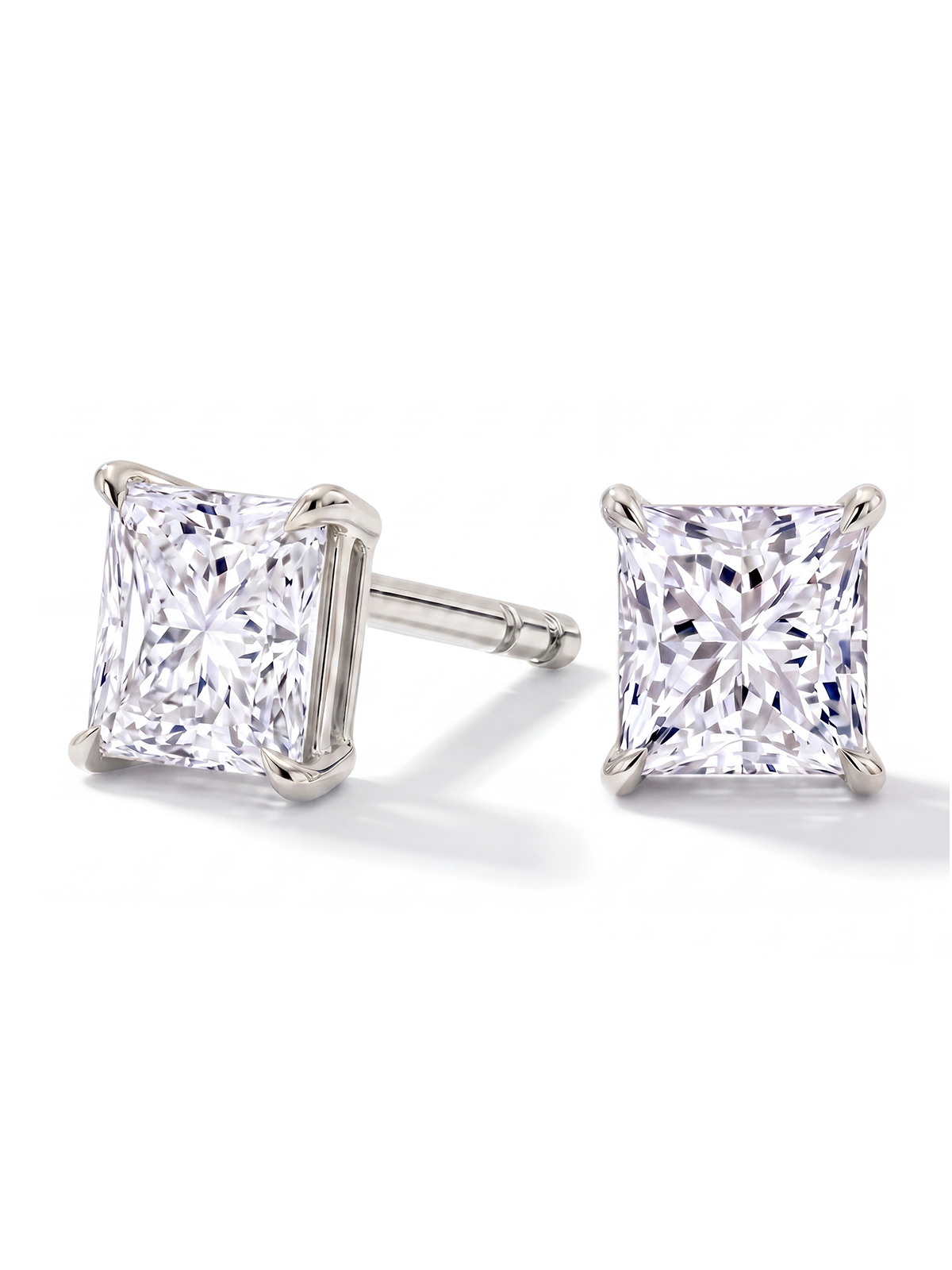Princess Cut Solitaire Earrings