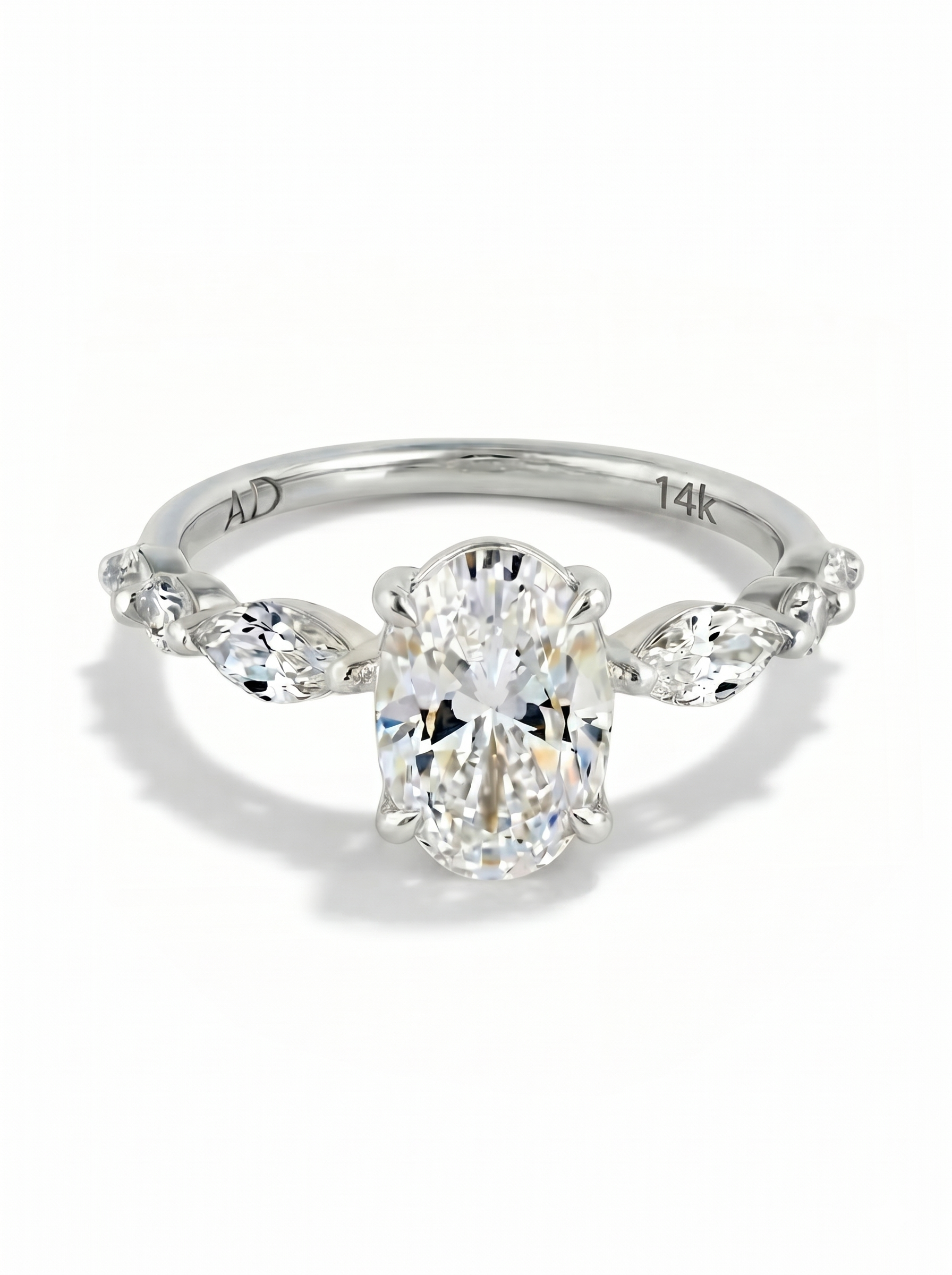 2.3CT | Oval Cut Style Marquise Stone-Set Ring