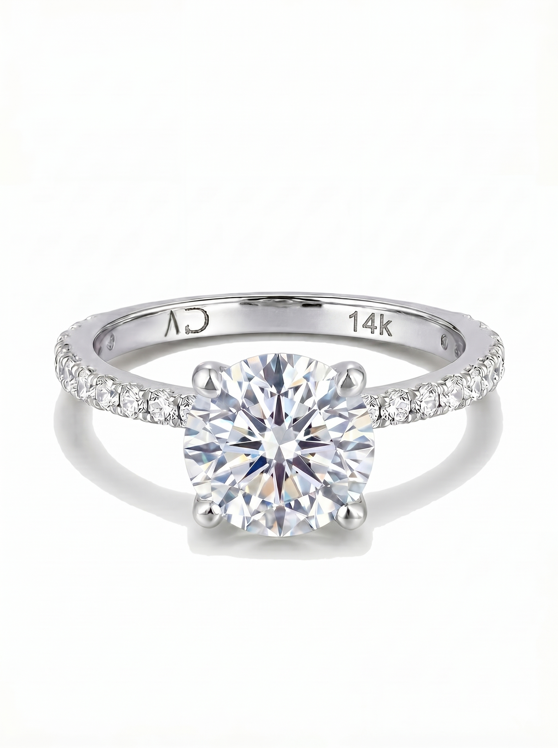 2.0CT | 4 Prong Setting Stone-Set Solitaire Ring