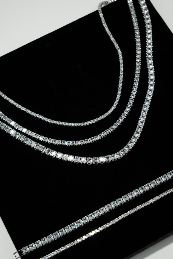 4MM | Choker Princess Cut Tennis Necklace