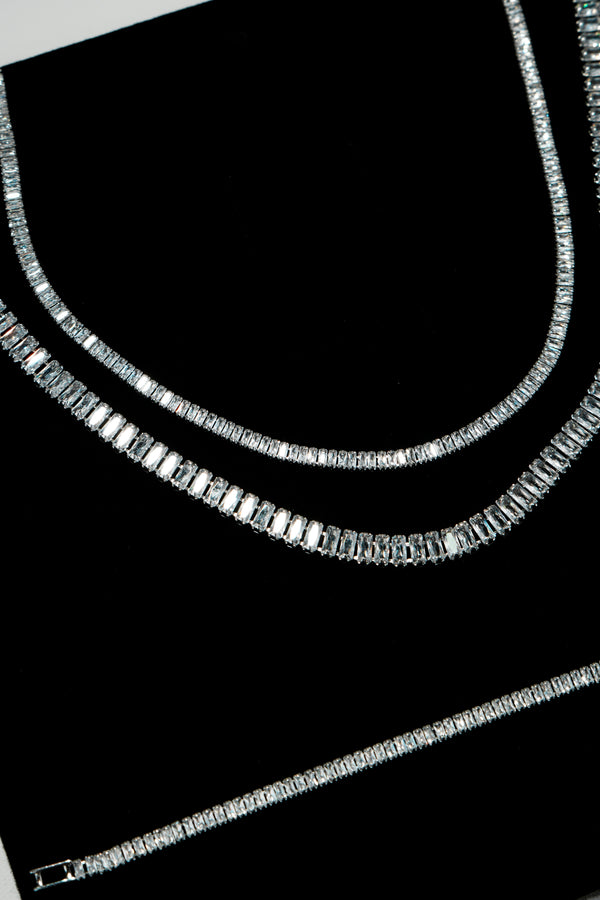 3MM | Choker Baguette Tennis Necklace