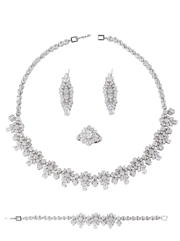 Amelia Kolye - Küpe - Bileklik - Yüzük Set