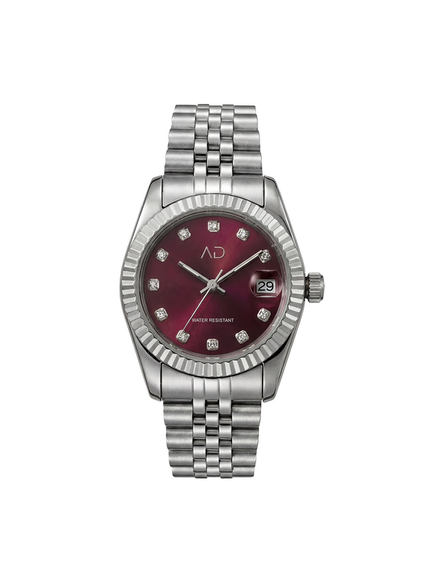 Cherry Wine Stones Clock