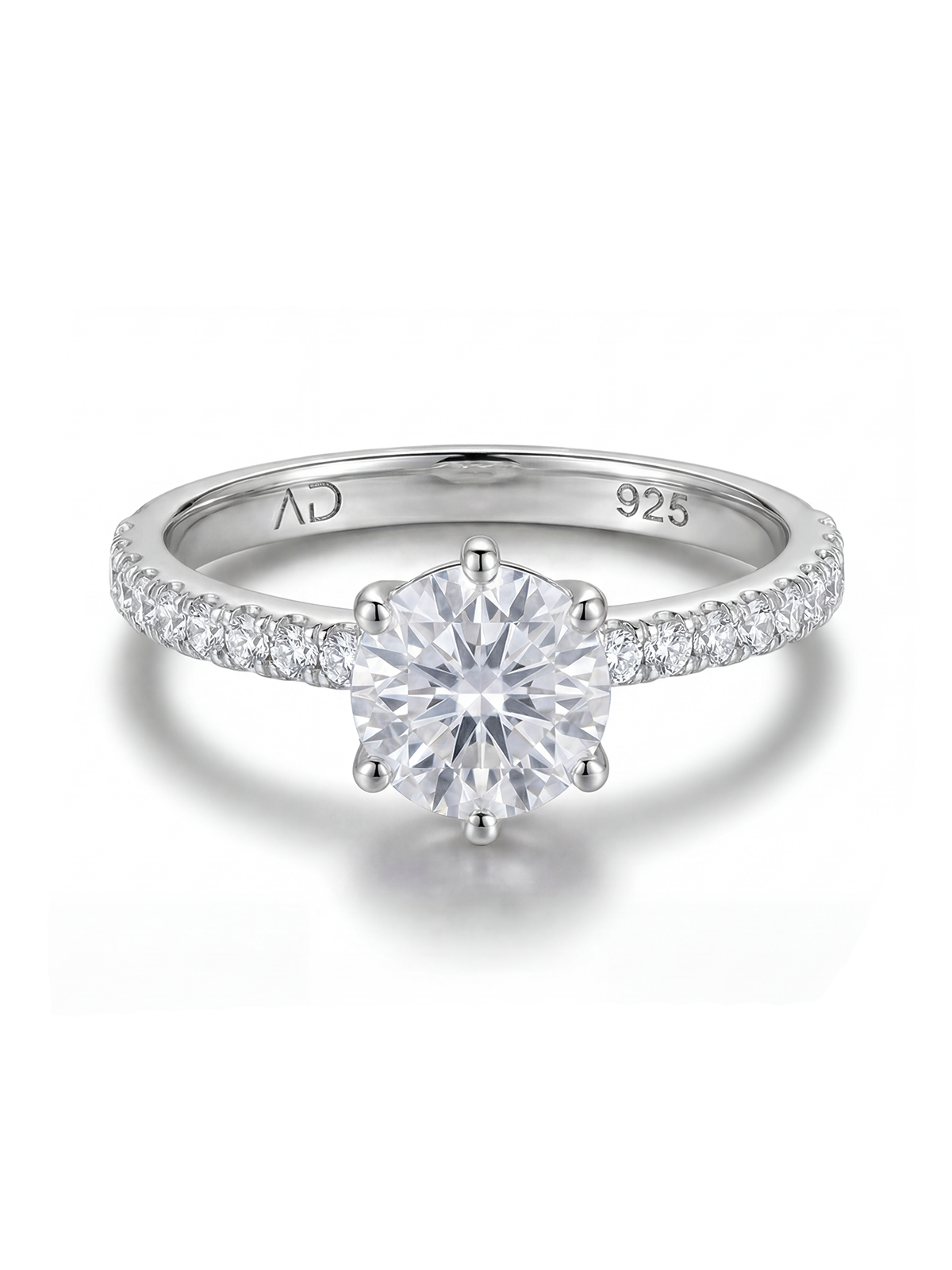 2.0CT | 6 Prong Setting Stone-Set Solitaire Ring