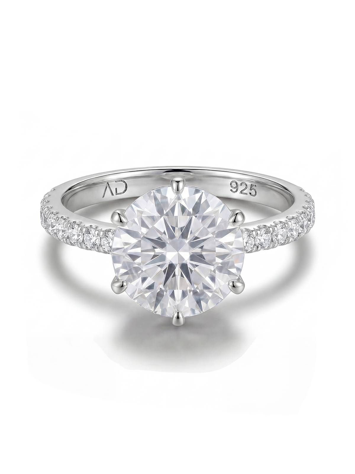 4.0CT | 6 Prong Setting Stone-Set Solitaire Ring