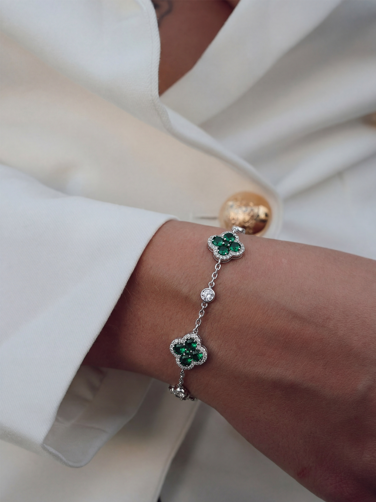 Isolde Green Stone Bracelet