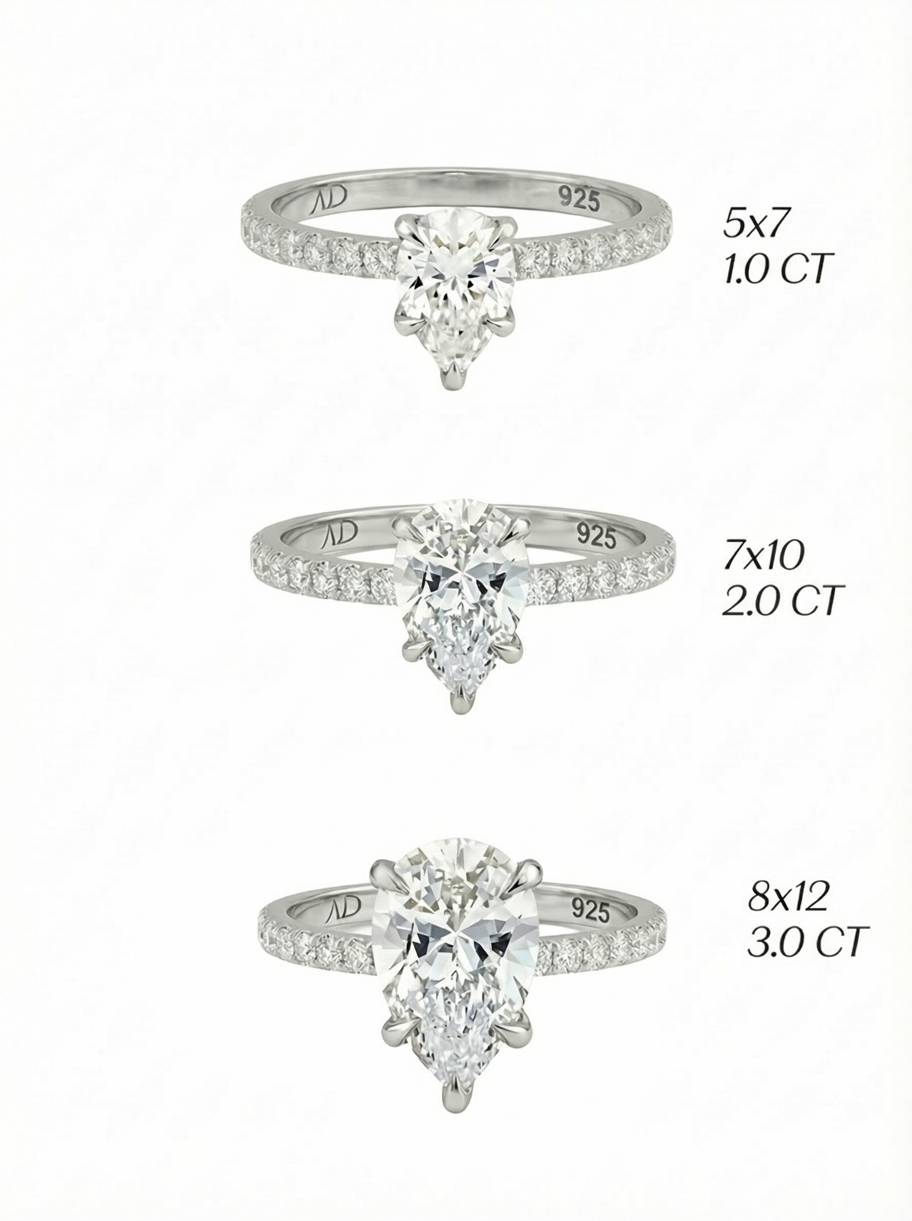 3.0CT | Pear Cut Style Stone-Set Ring