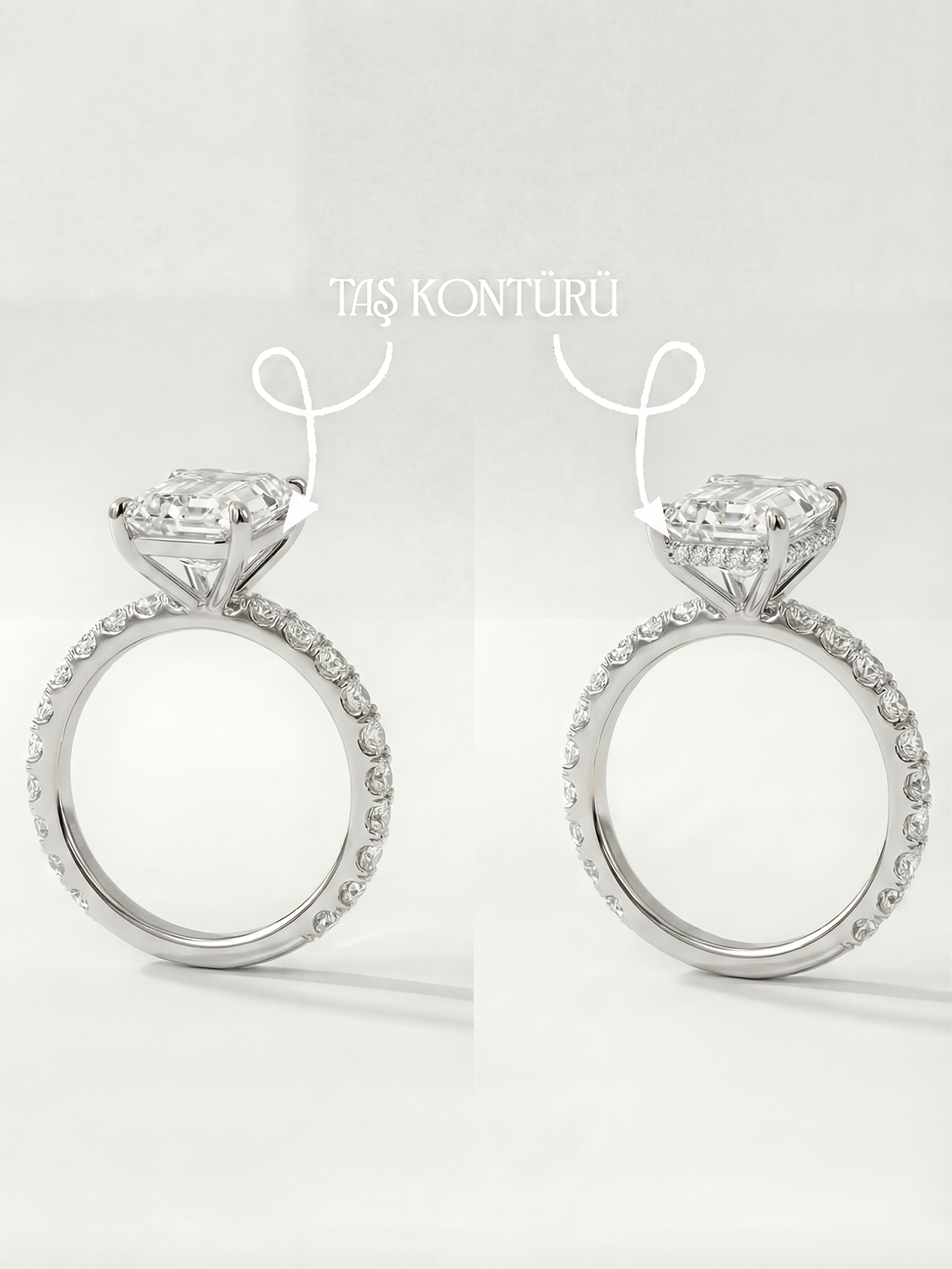 2.5CT | Emerald Cut Style Stone-Set Ring