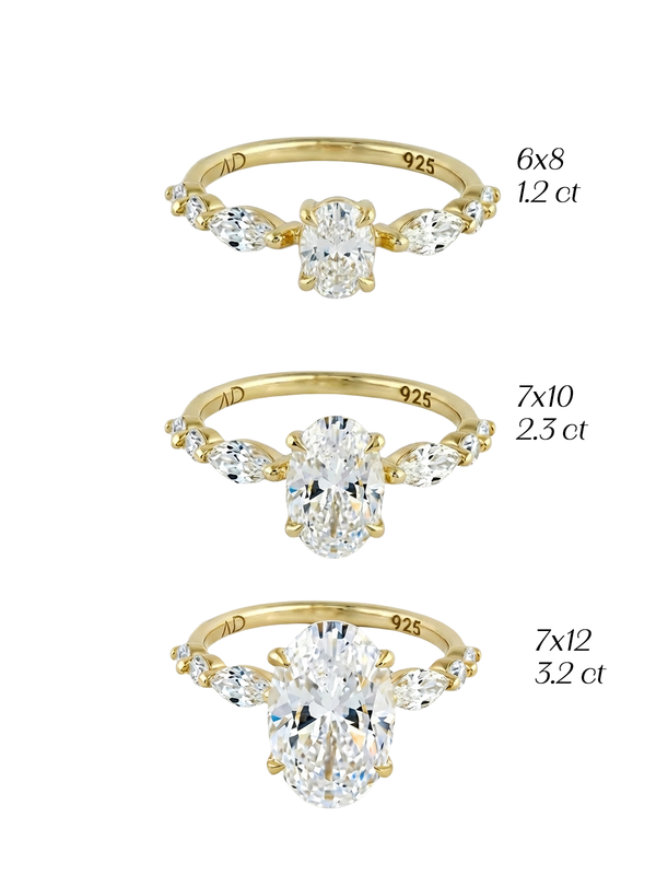 1.2CT | Oval Cut Flora Eternity Yüzük