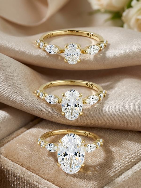 3.2CT | Oval Cut Flora Eternity Yüzük