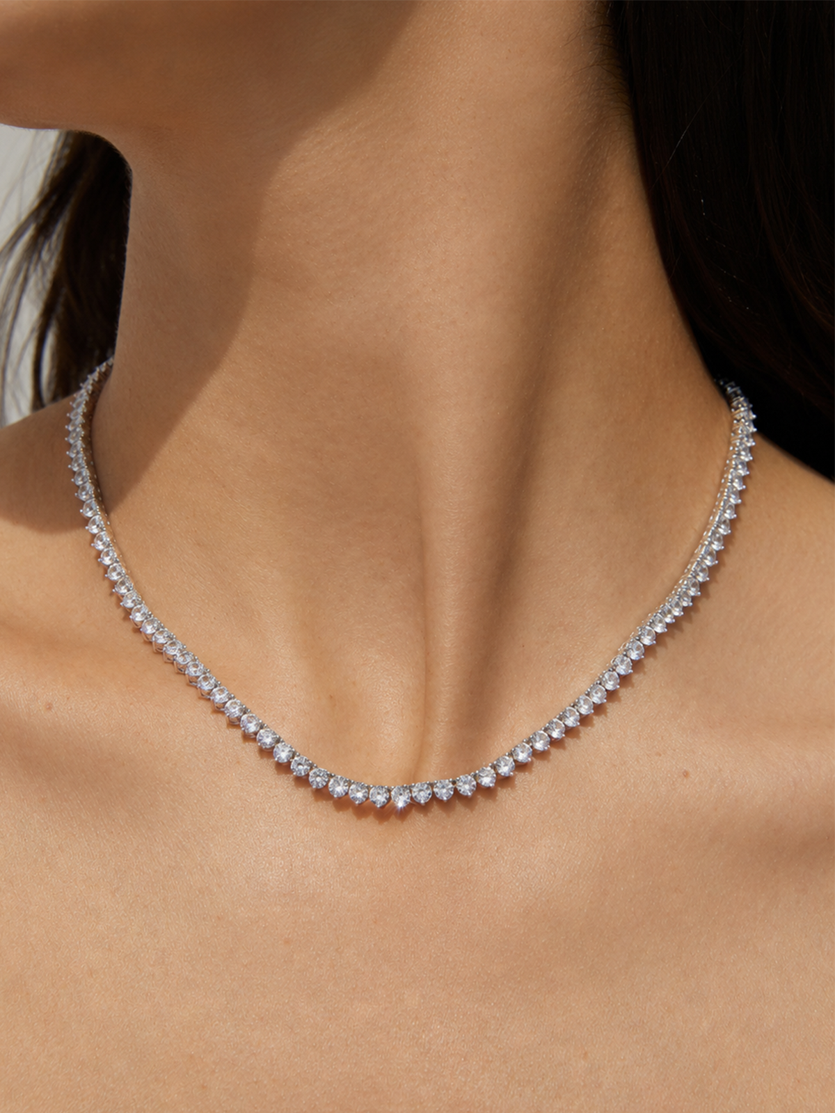 3MM | Cast 3-Prong Tennis Necklace