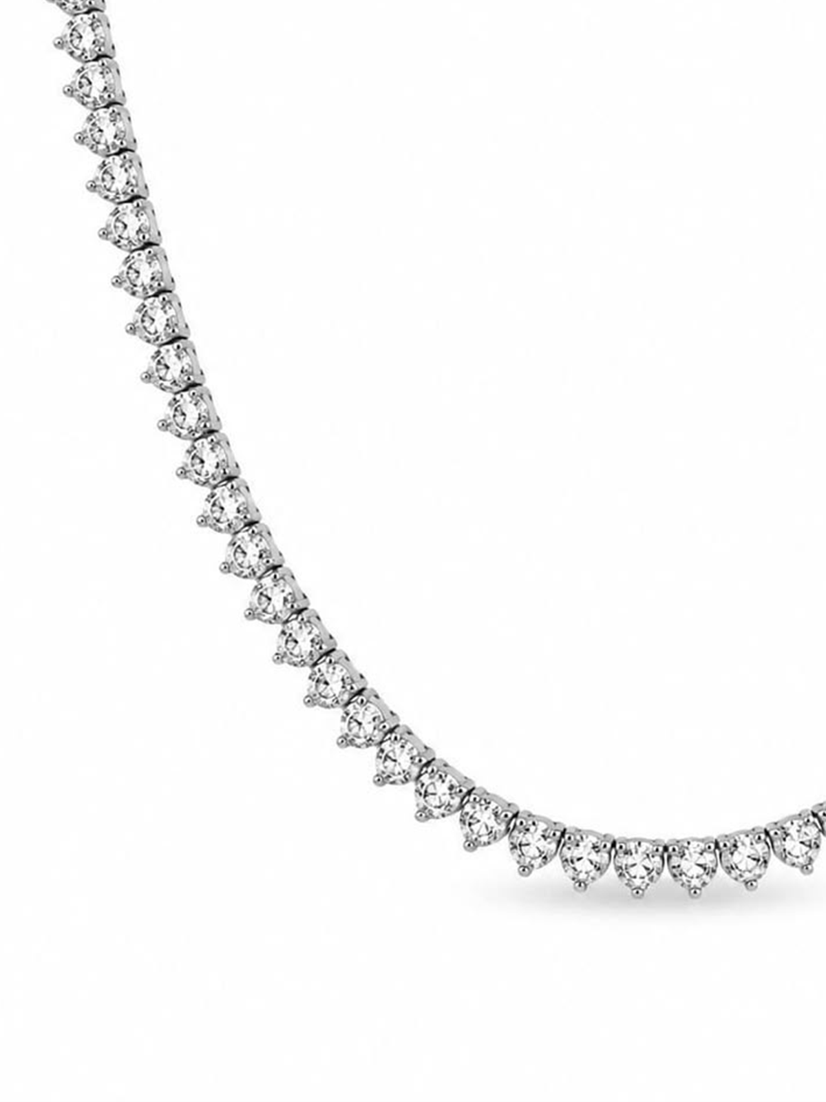 4MM | Cast 3-Prong Tennis Necklace