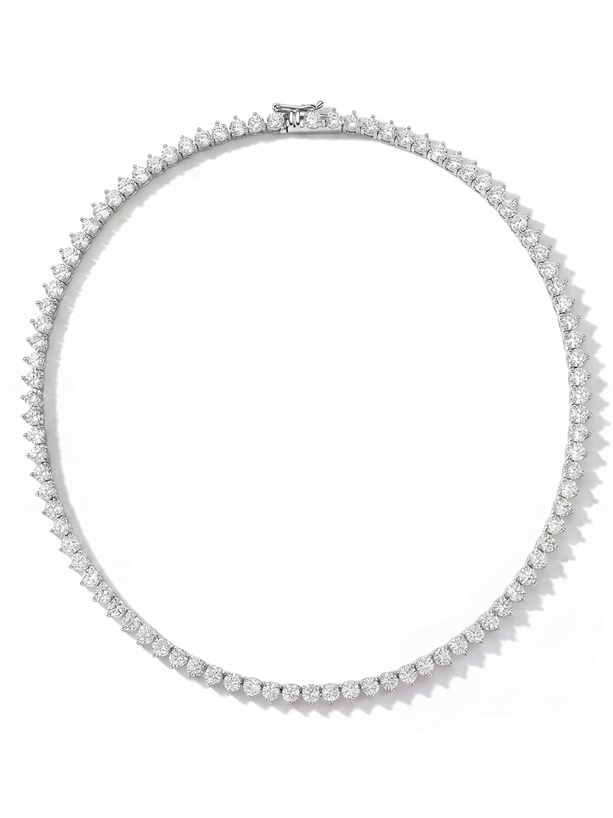 4MM | Cast 3-Prong Tennis Necklace