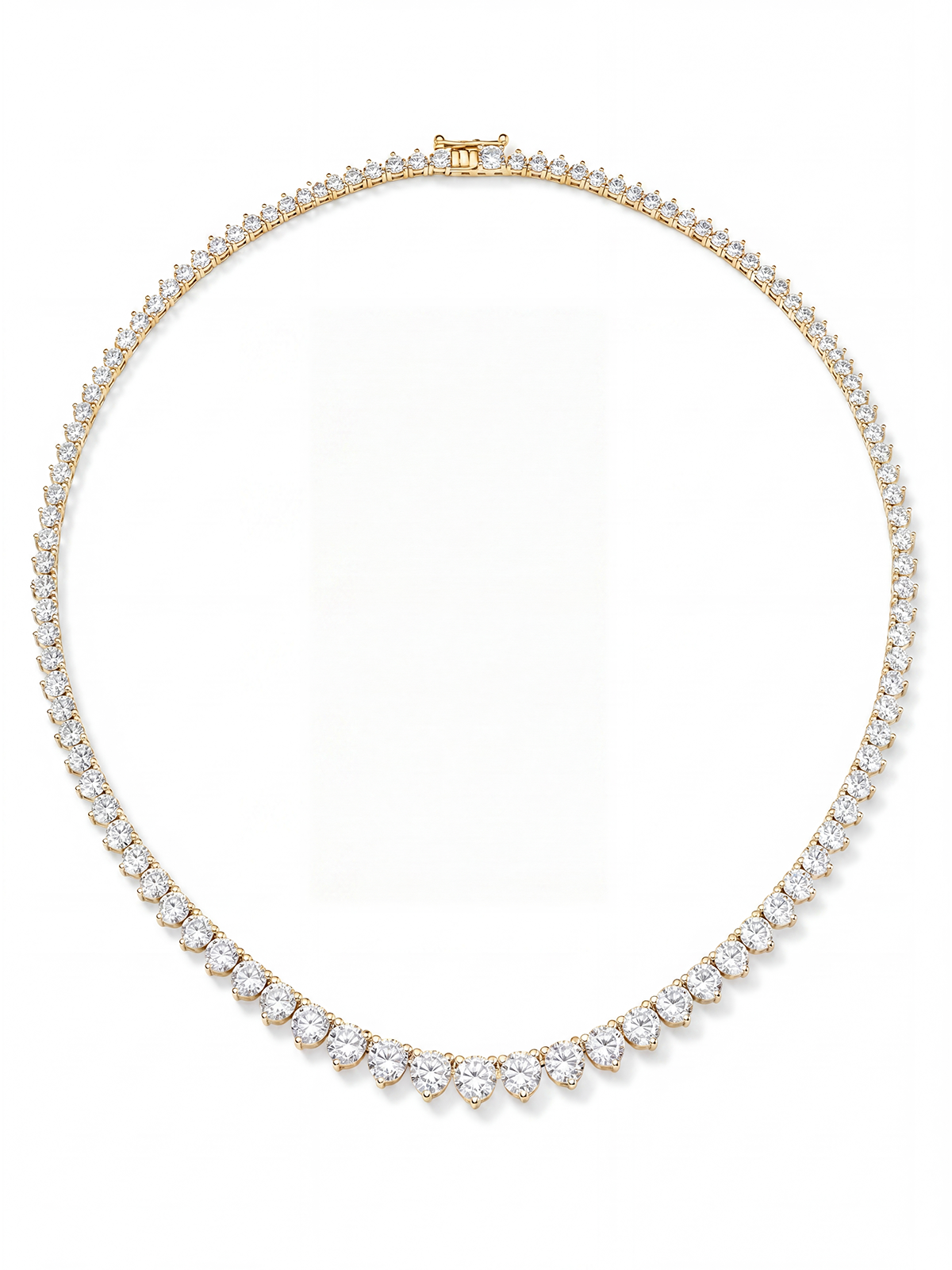 Filtered 3-Claw Cast Tennis Necklace
