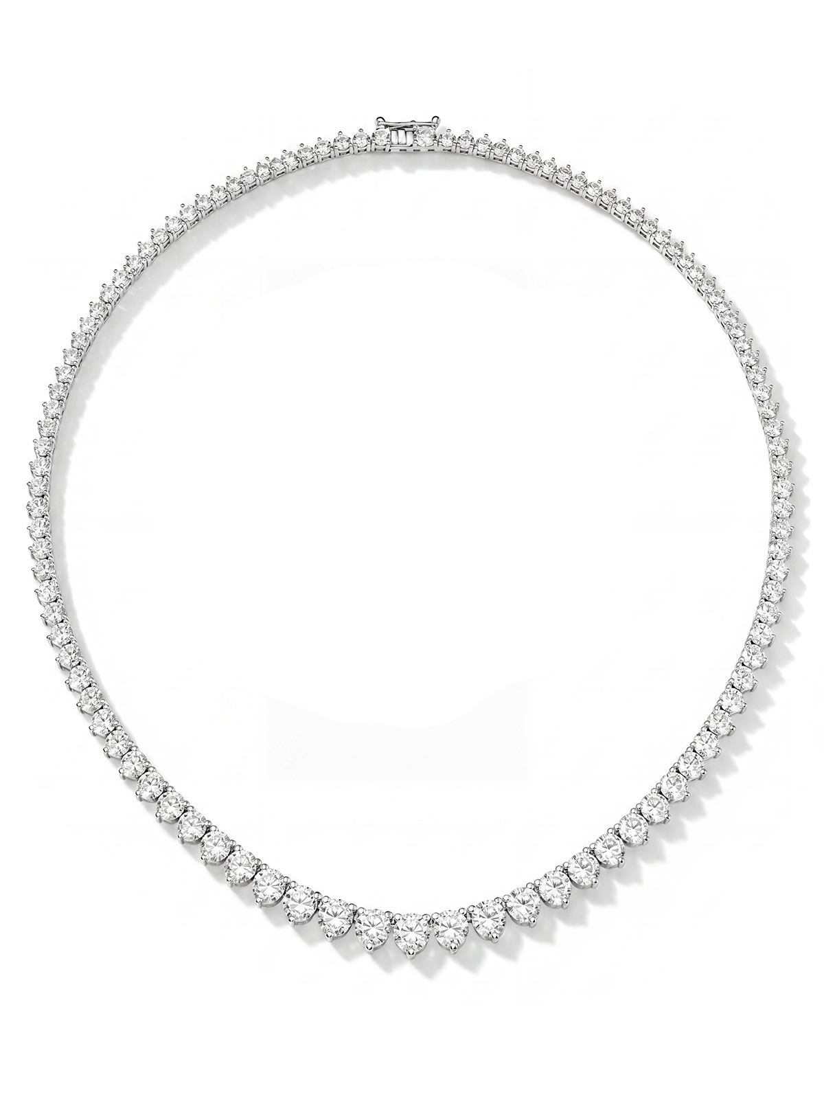 Filtered 3-Claw Cast Tennis Necklace