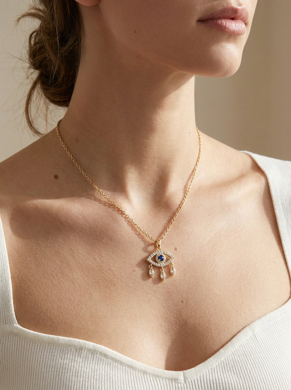 Daisy Kolye - göz tılsımının modern yorumuyla şıklık ve dinamizm sunan şampanya renkli detaylar