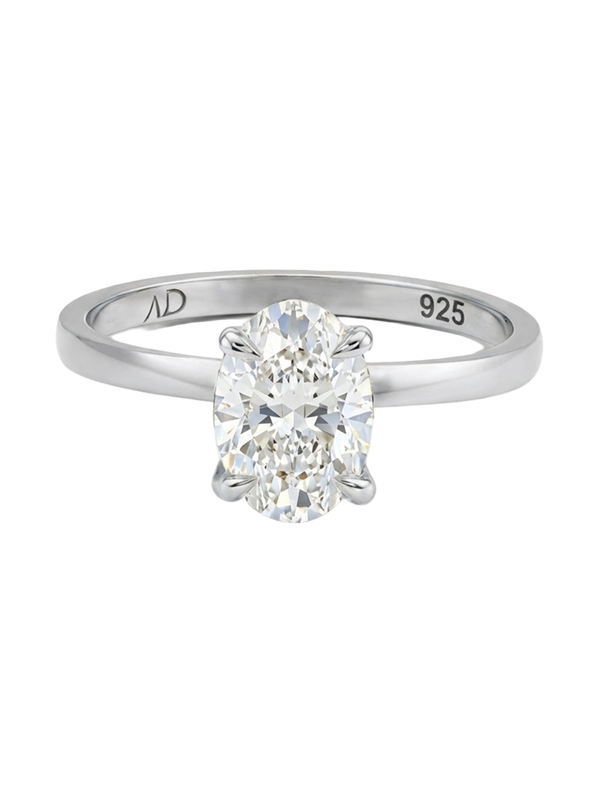 Minimalist 1.2CT Oval Cut Yüzük, amatör ve profesyonel özgün tasarım.