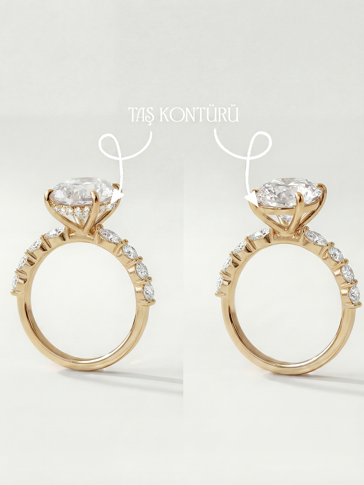 3.2CT | Oval Cut Style Marquise Stone-Set Ring