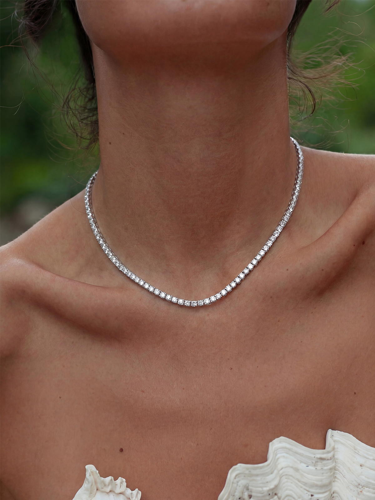 1MM | Choker Round Cut Tennis Necklace