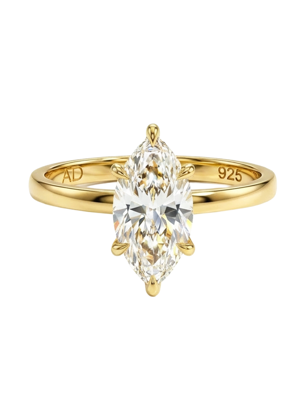 1.4CT Marquise Cut Yüzük - Zarif tasarımıyla göz alıcı 925 ayar gümüş yüzük, şık bir görünüm ve zarafet sunar.
