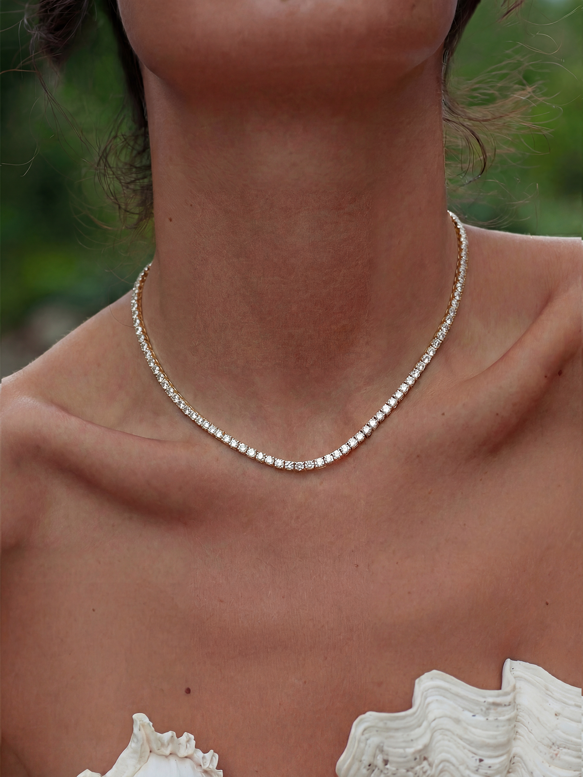 1MM | Choker Round Cut Tennis Necklace