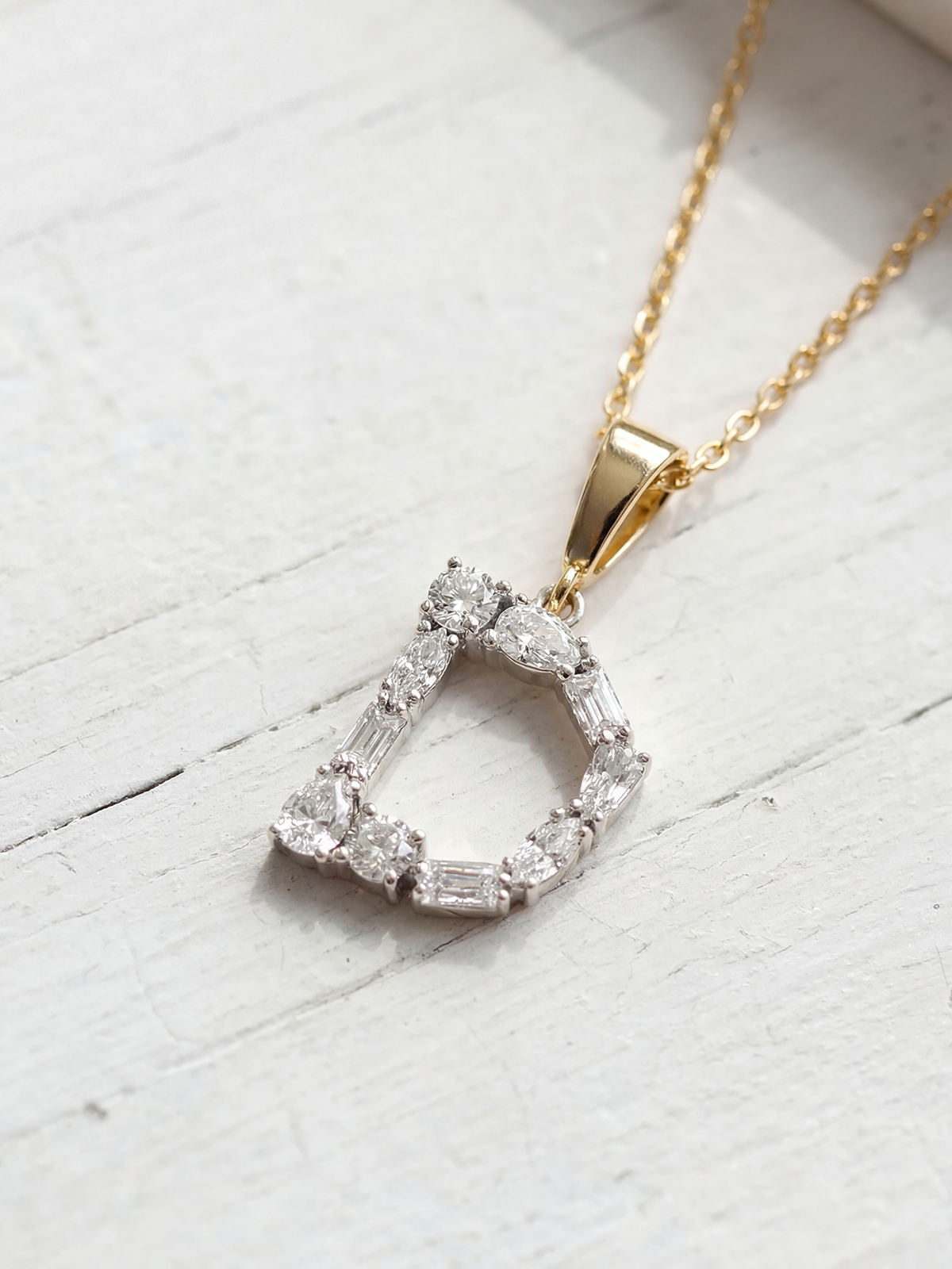 Stone-Set Letter Necklace