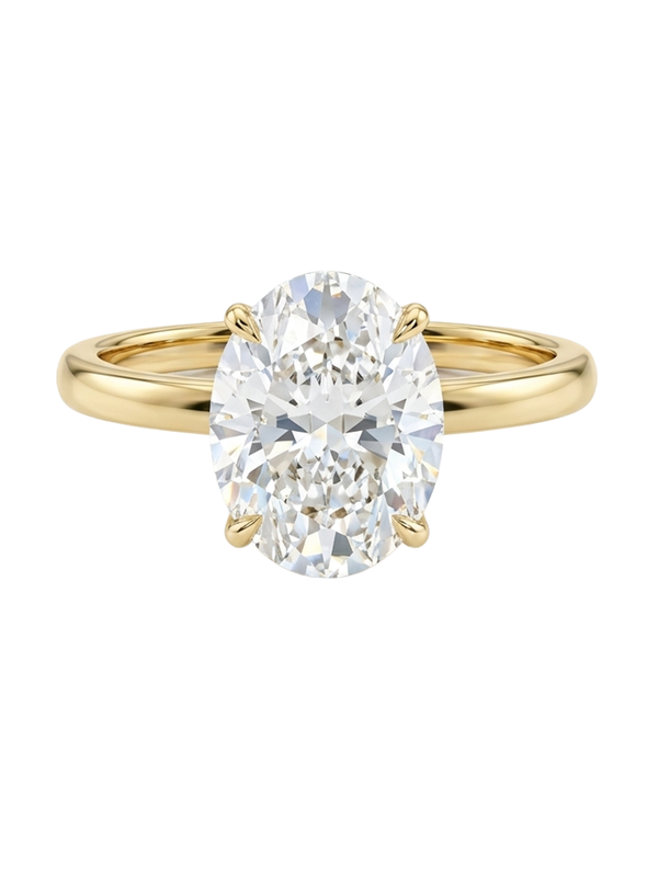 2.3CT Oval Cut Yüzük, zarif 925 ayar gümüşten imal edilmiş, oval taş görünüm ile dikkat çekiyor.