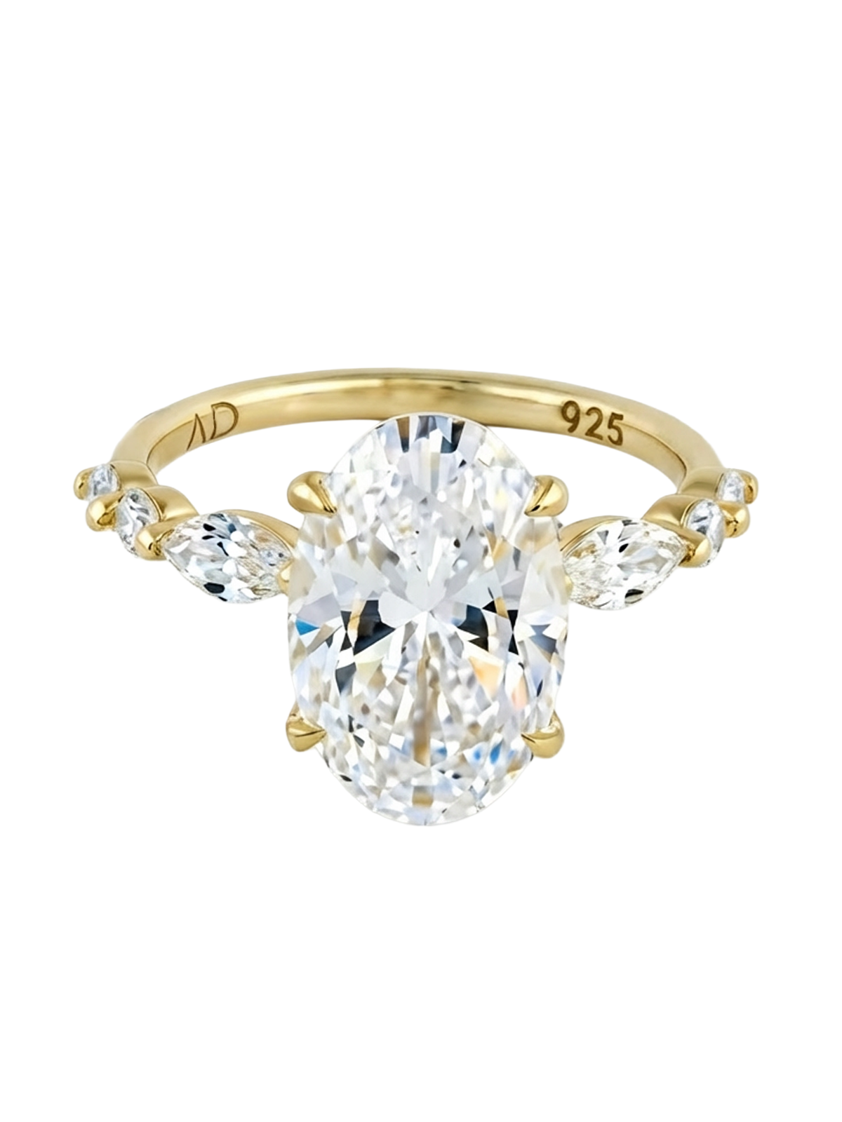 3.2CT | Oval Cut Style Marquise Stone-Set Ring