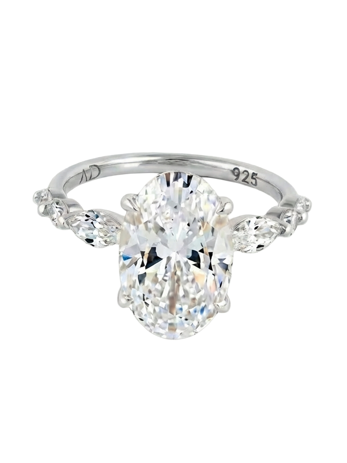 3.2CT | Oval Cut Style Marquise Stone-Set Ring