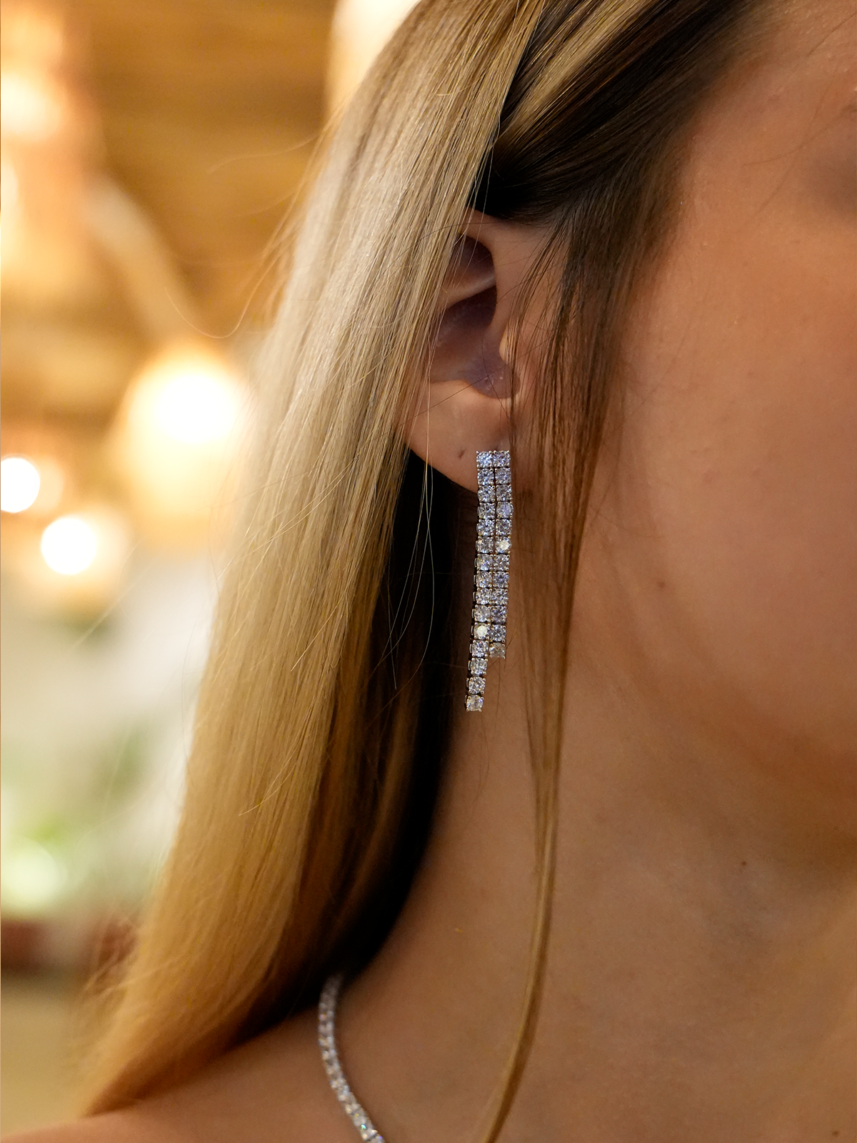 Aria Cast Iron Tennis Necklace and Earring Set