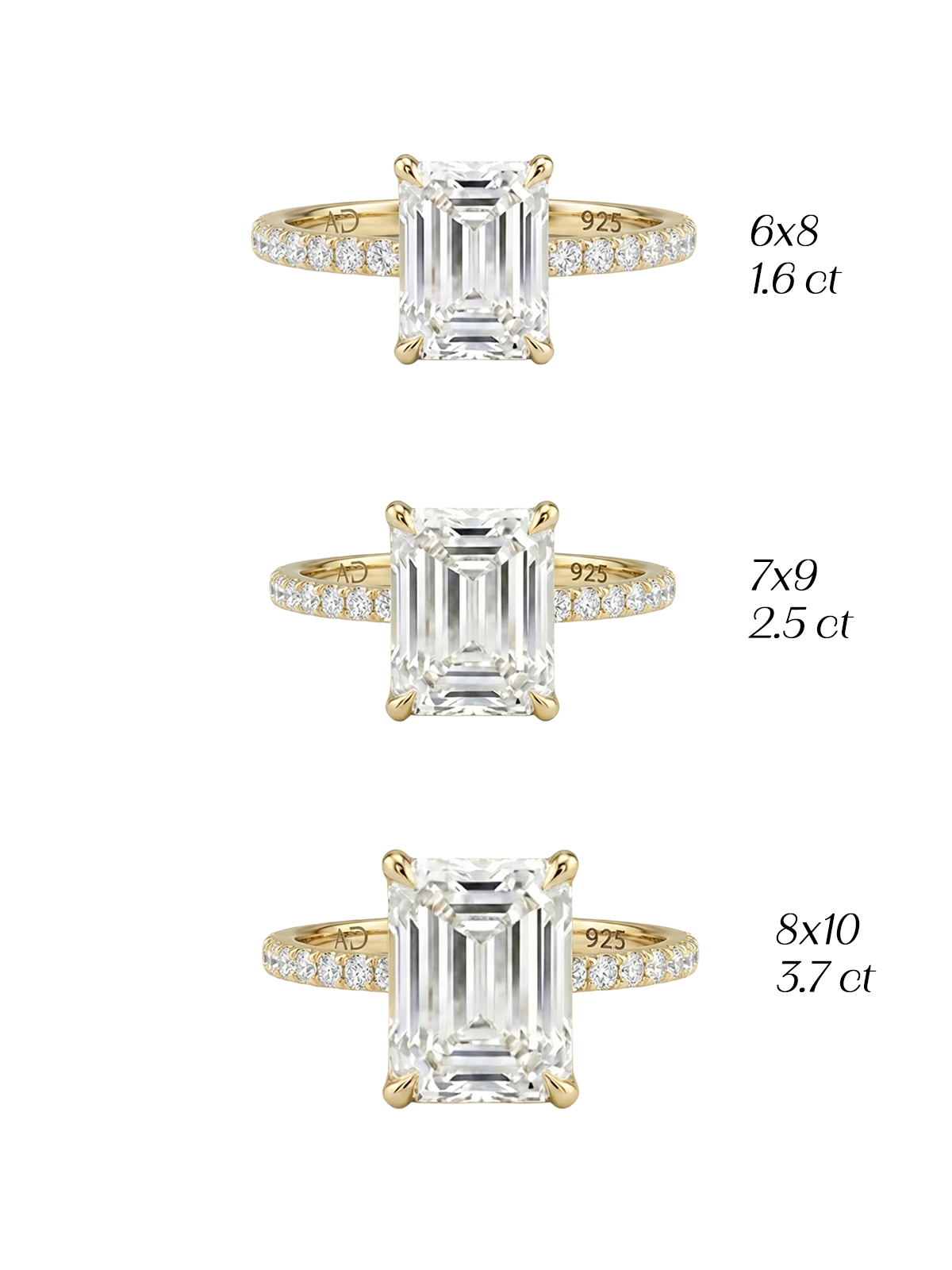 3.7CT | Emerald Cut Style Stone-Set Ring