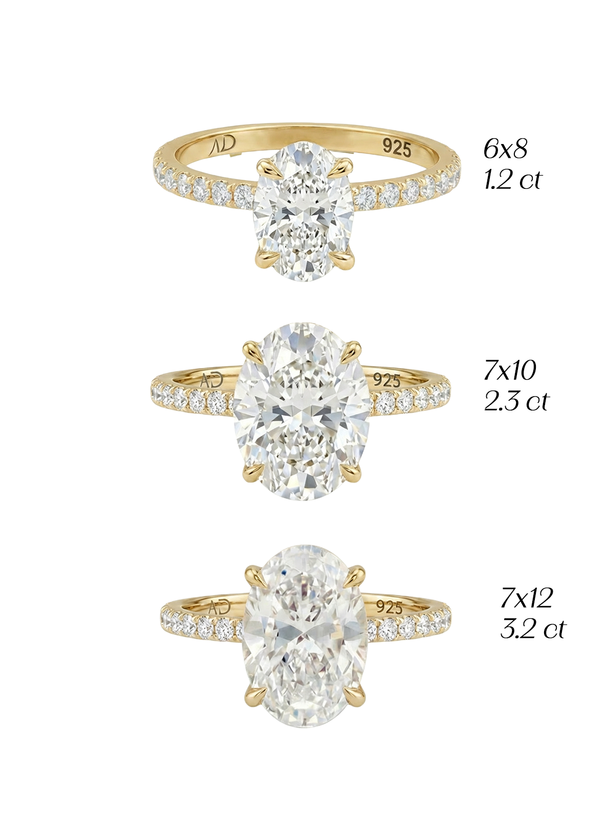 3.2CT | Oval Cut Style Stone-Set Ring
