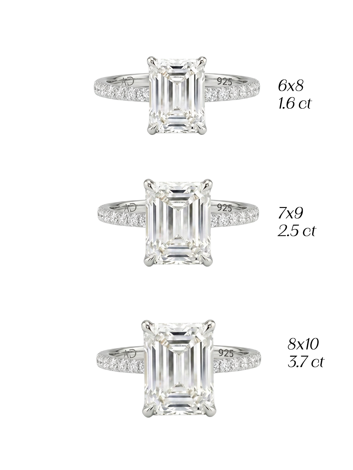 2.5CT | Emerald Cut Style Stone-Set Ring
