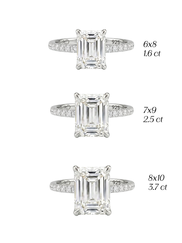 3.7CT | Emerald Cut Eternity Yüzük