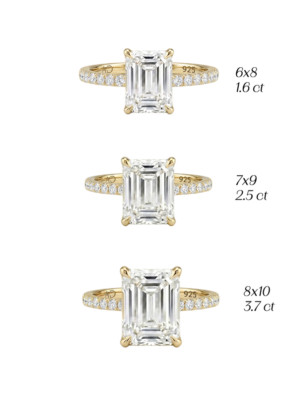 3.7CT | Emerald Cut Eternity Yüzük